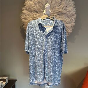 Johnnie-O Casual Blue Patterned polo Shirt